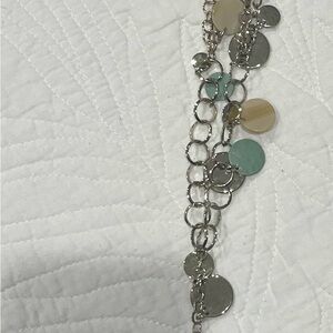Chic Silver and Green Necklace